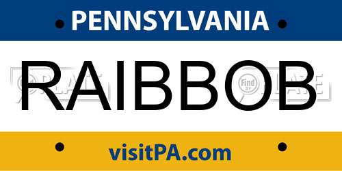 RAIBBOB Pennsylvania License Plate