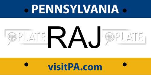 RAJ Pennsylvania License Plate