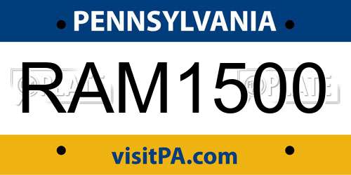 RAM1500 Pennsylvania License Plate