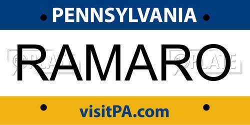 RAMARO Pennsylvania License Plate