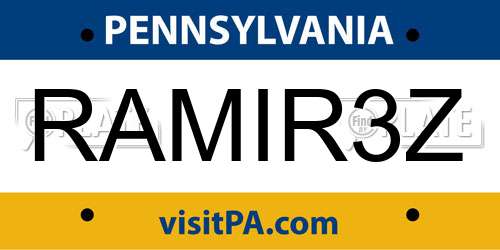 RAMIR3Z Pennsylvania License Plate
