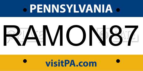 RAMON87 Pennsylvania License Plate