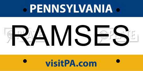 RAMSES Pennsylvania License Plate