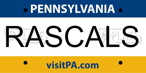 RASCALS Pennsylvania License Plate