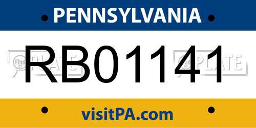 RB01141 Pennsylvania License Plate