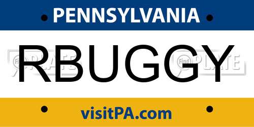 RBUGGY Pennsylvania License Plate
