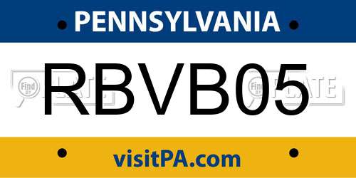 RBVB05 Pennsylvania License Plate