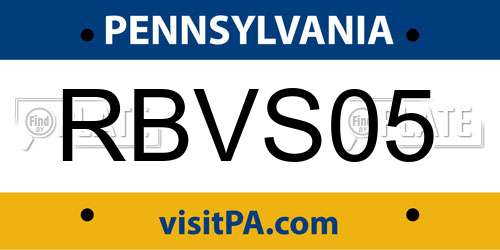 RBVS05 Pennsylvania License Plate