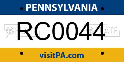 RC0044 Pennsylvania License Plate
