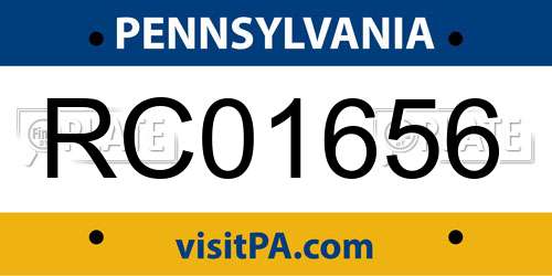 RC01656 Pennsylvania License Plate