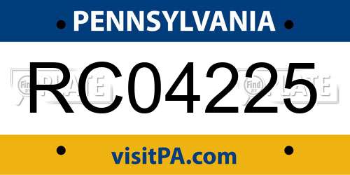 RC04225 Pennsylvania License Plate