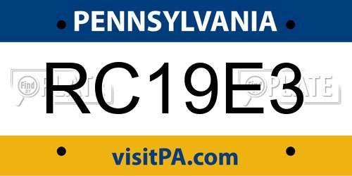 RC19E3 Pennsylvania License Plate