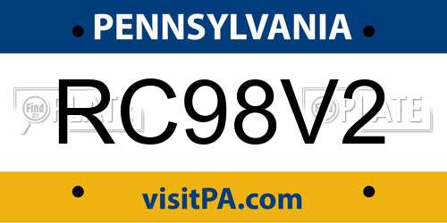 RC98V2 Pennsylvania License Plate