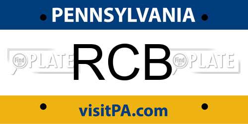 RCB Pennsylvania License Plate