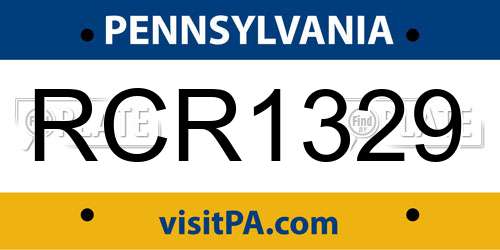 RCR1329 Pennsylvania License Plate