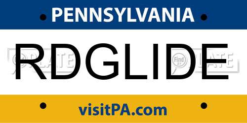 RDGLIDE Pennsylvania License Plate