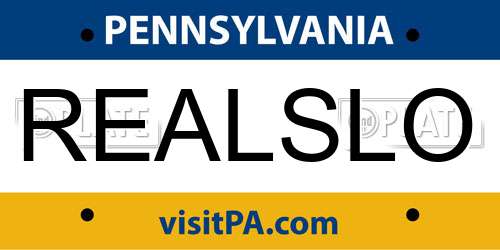 REALSLO Pennsylvania License Plate