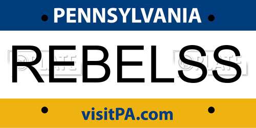 REBELSS Pennsylvania License Plate