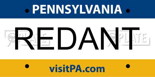 REDANT Pennsylvania License Plate