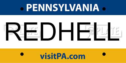 REDHELL Pennsylvania License Plate