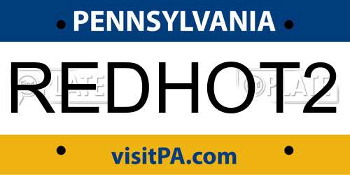 REDHOT2 Pennsylvania License Plate