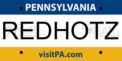 REDHOTZ Pennsylvania License Plate