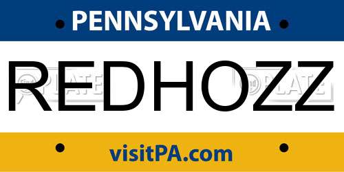 REDHOZZ Pennsylvania License Plate
