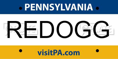 REDOGG Pennsylvania License Plate
