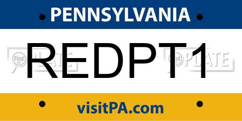 REDPT1 Pennsylvania License Plate