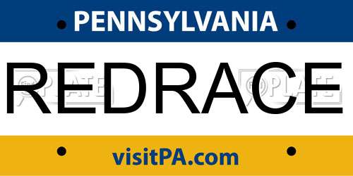 REDRACE Pennsylvania License Plate