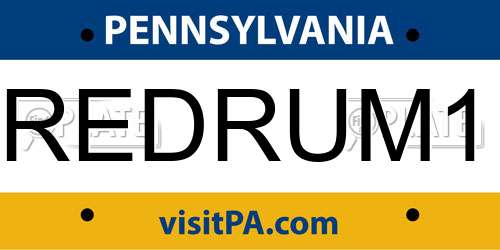 REDRUM1 Pennsylvania License Plate