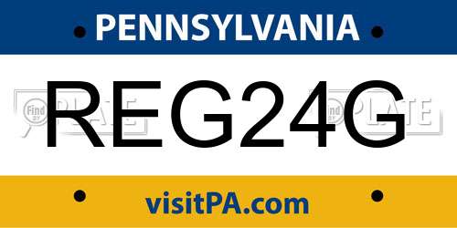 REG24G Pennsylvania License Plate