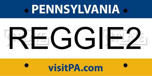 REGGIE2 Pennsylvania License Plate