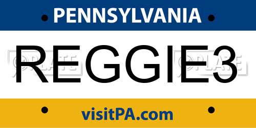 REGGIE3 Pennsylvania License Plate