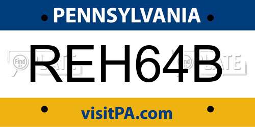 REH64B Pennsylvania License Plate