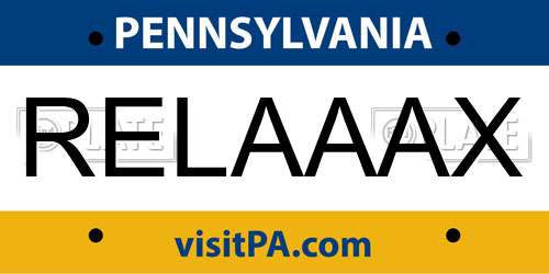 RELAAAX Pennsylvania License Plate