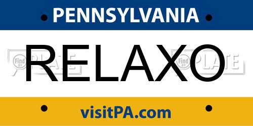RELAXO Pennsylvania License Plate