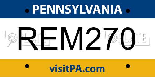 REM270 Pennsylvania License Plate