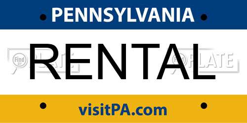 RENTAL Pennsylvania License Plate