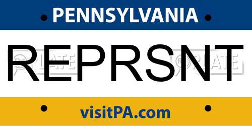 REPRSNT Pennsylvania License Plate