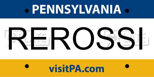 REROSSI Pennsylvania License Plate