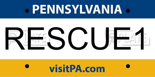 RESCUE1 Pennsylvania License Plate