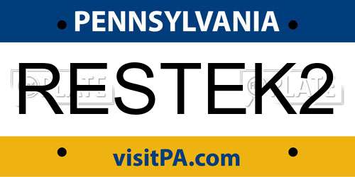 RESTEK2 Pennsylvania License Plate