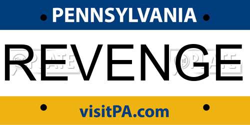 REVENGE Pennsylvania License Plate