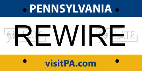 REWIRE Pennsylvania License Plate