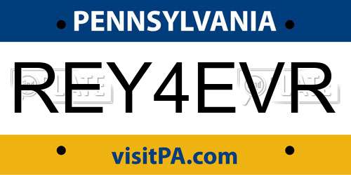REY4EVR Pennsylvania License Plate