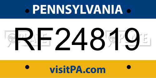RF24819 Pennsylvania License Plate
