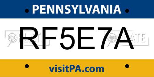RF5E7A Pennsylvania License Plate