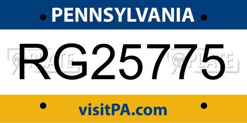 RG25775 Pennsylvania License Plate