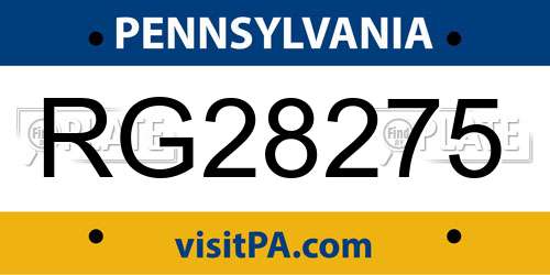 RG28275 Pennsylvania License Plate